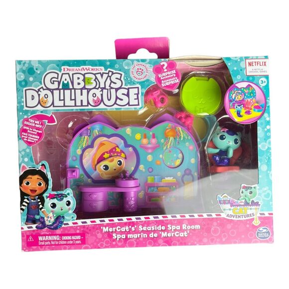 New Gabby's Dollhouse Mercat's Seaside Spa Room Playset with Surprise Accessory - Picture 1 of 5